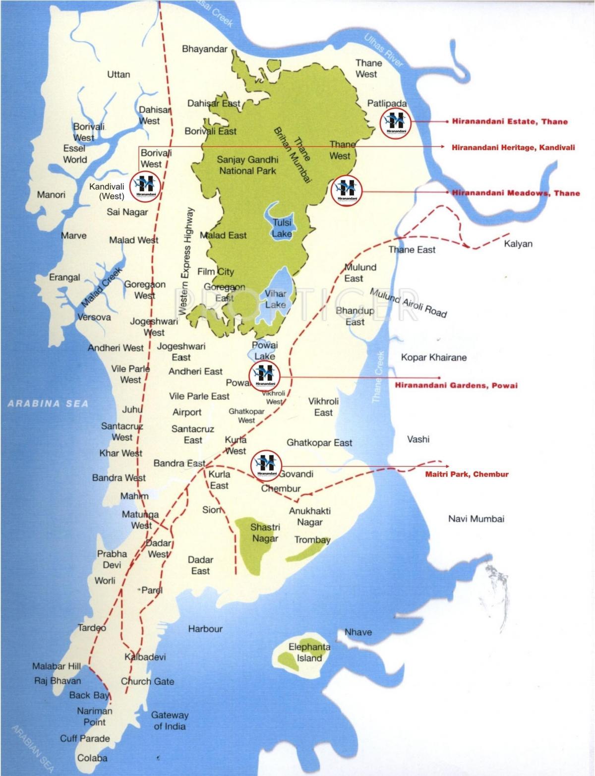 地図のムンバイのコラバ地区