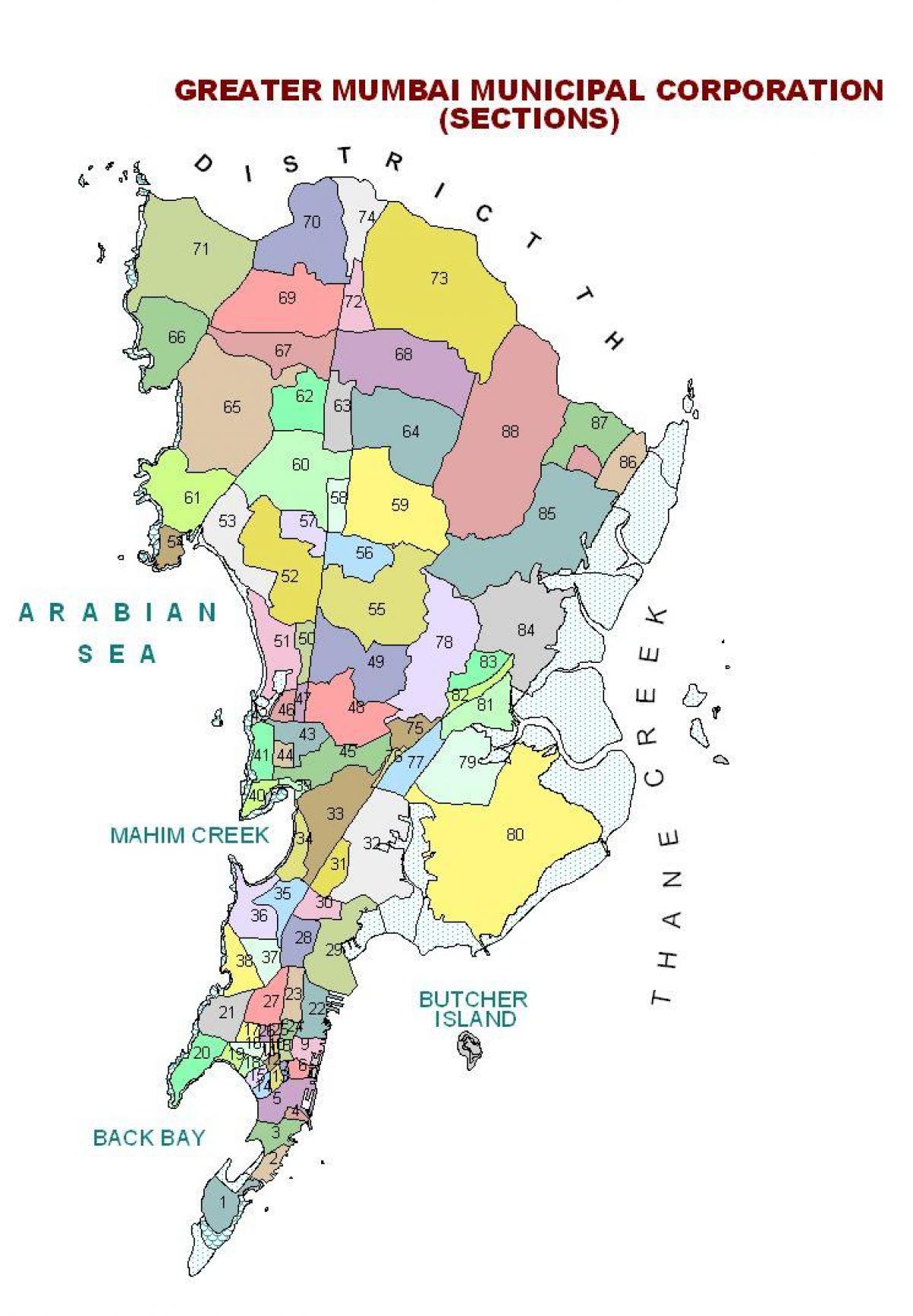 政治地図のムンバイ