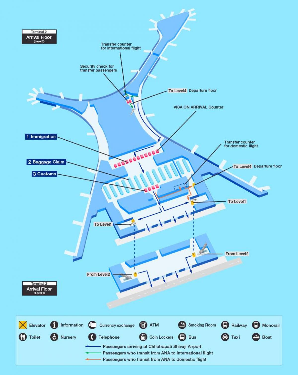 地図のムンバイ国際空港