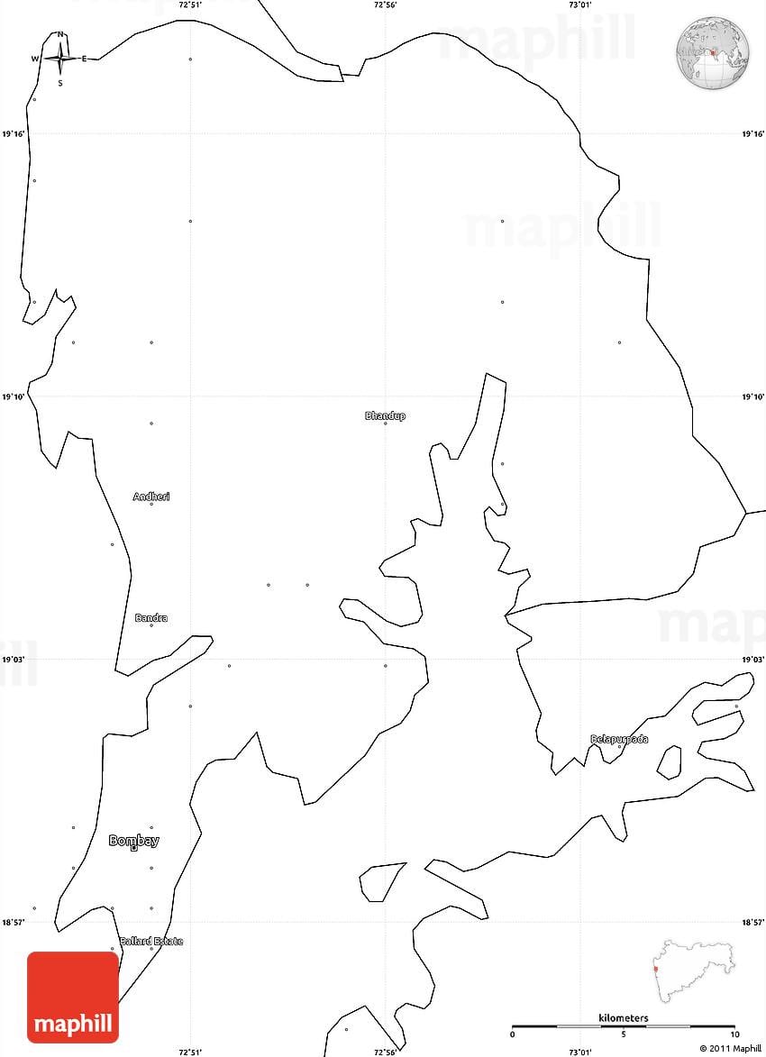 ムンバイの白地図