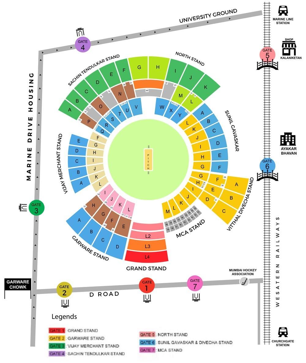 Wankhedeスタジアムムンバイ地図