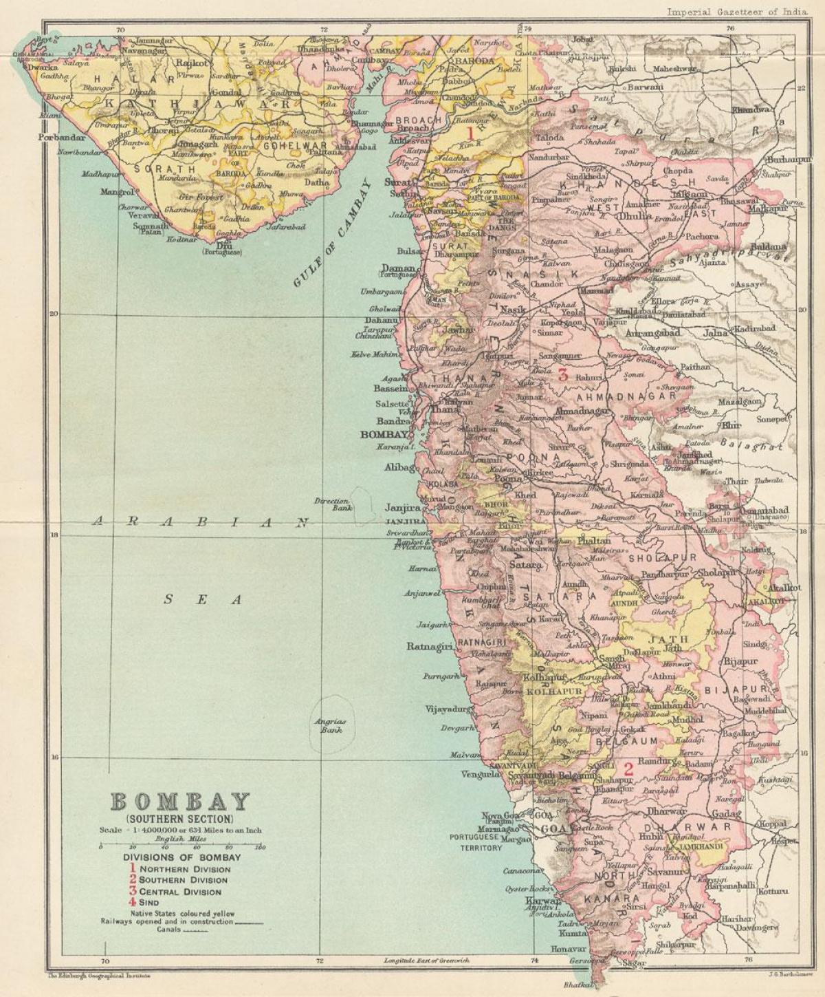地図のボンベイ議長国