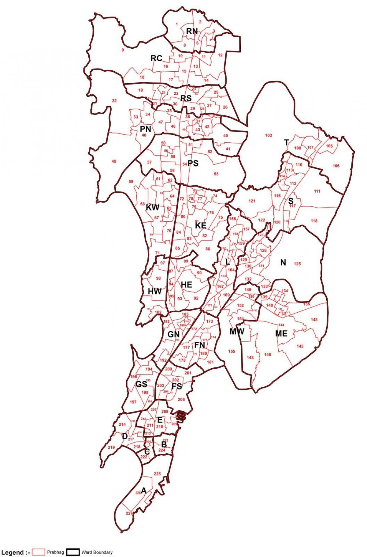 区の地図ムンバイ