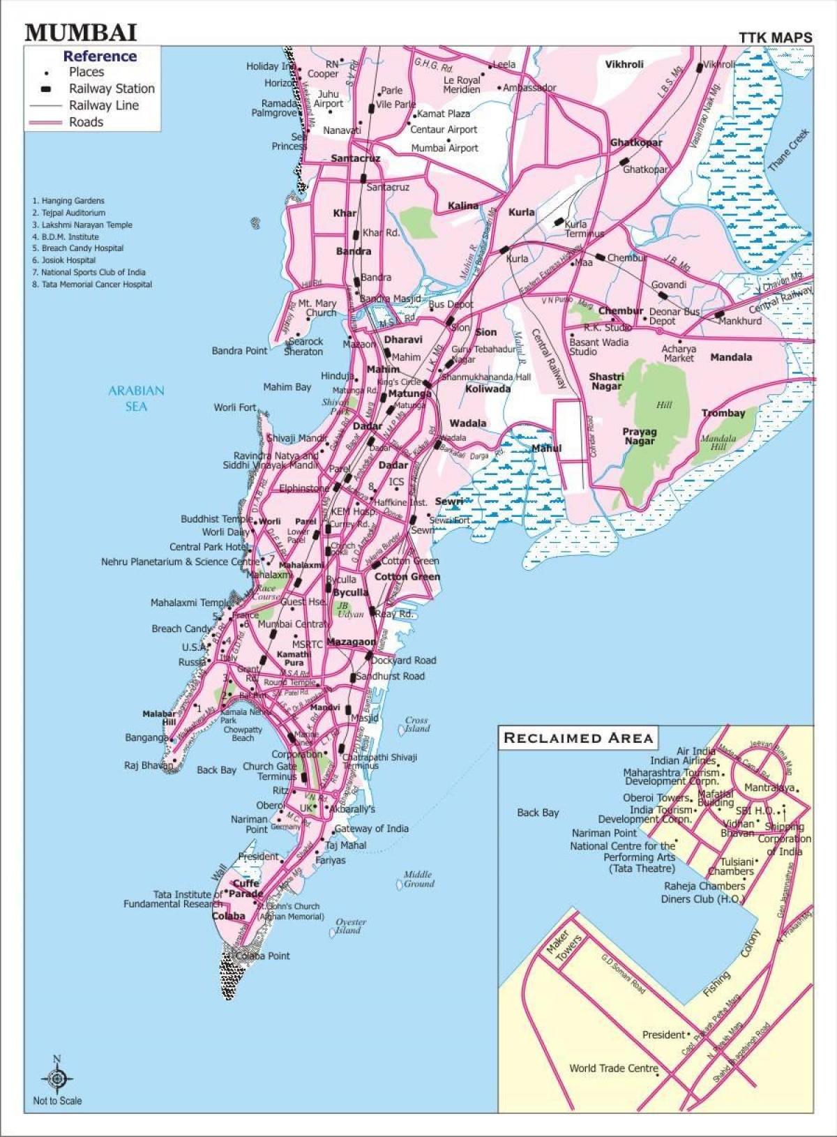 市内地図のムンバイ