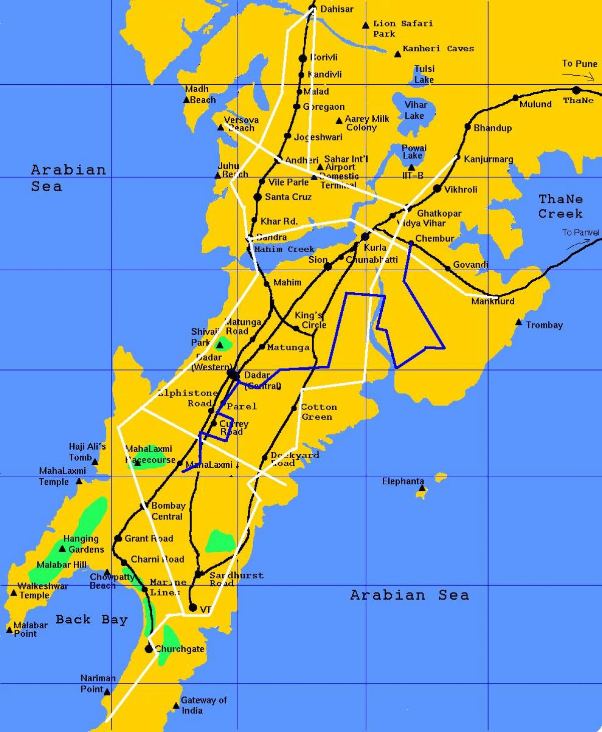 ムンバイモノレールの地図
