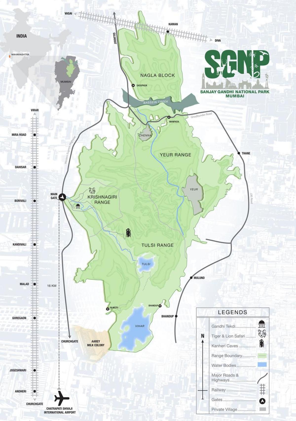 Borivali国立公園の地図