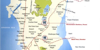 地図のムンバイのコラバ地区