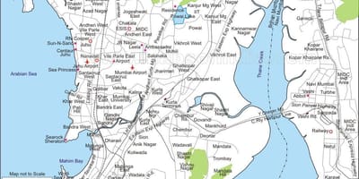 地図ムンバイの中央