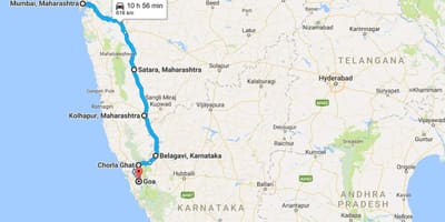 ムンバイゴアの道路地図