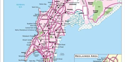 道路地図のムンバイ市