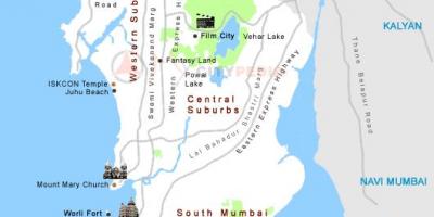 地図ムンバイの観光名所